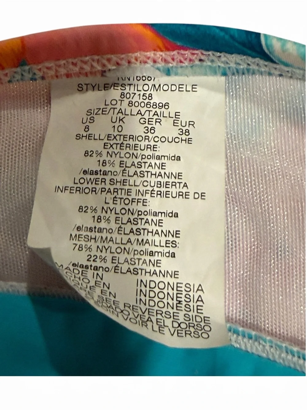 Swim Solutions Floral Swim Dress in White, Pink & Teal - Picture 12 of 12
